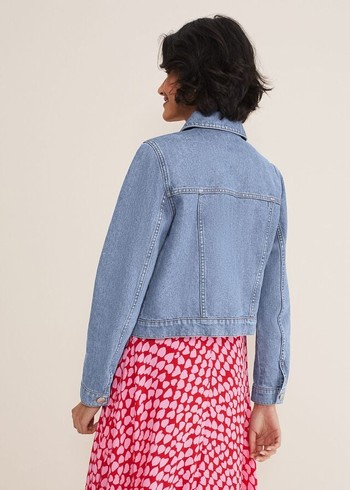 Phase Eight Caitlin Cropped Denim Jackets Wash/Blue Canada | WOUZBD-169